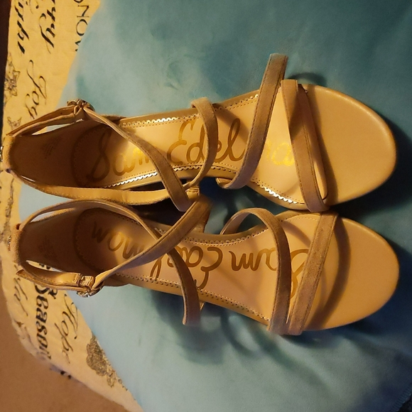 NWOT Sam Edelman Leather Suede Heeled Sandals - Picture 5 of 5